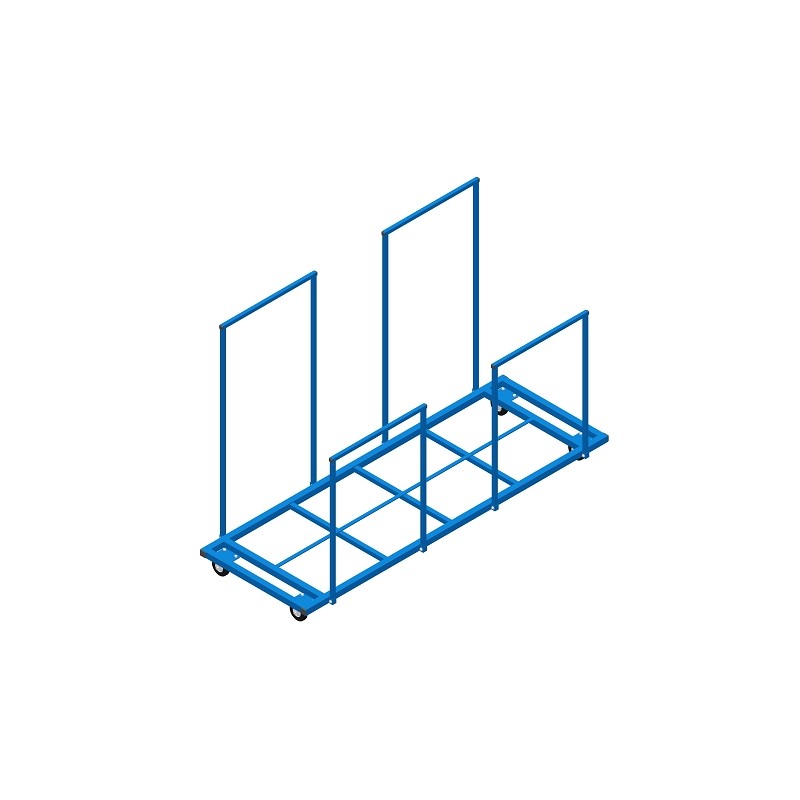 Chariot de transport vertical avec rambardes de maintienpour tapis