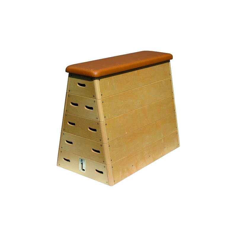 PLINTH BOIS OBLIQUE DE GYMNASTIQUE AVEC ROULETTES 140X75/40X110CM