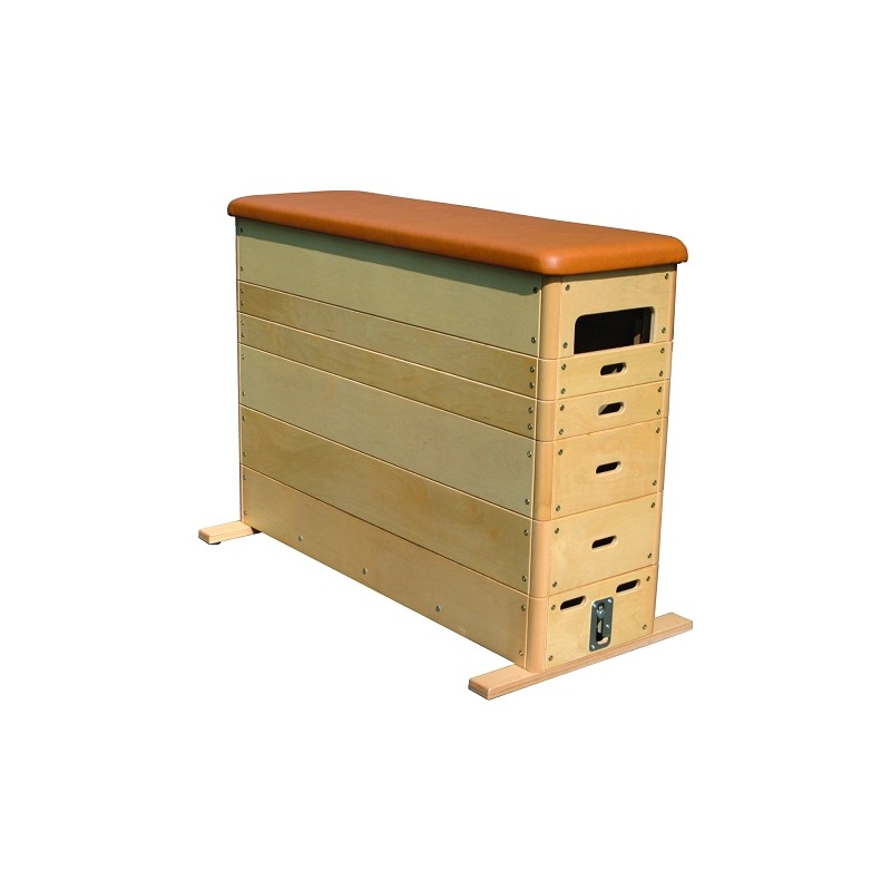 PLINTH BOIS DE GYMNASTIQUE AVEC ROULETTES INTÉGRÉES 150X50X110CM