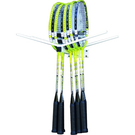 Fixation murale pour 20 raquettes badminton