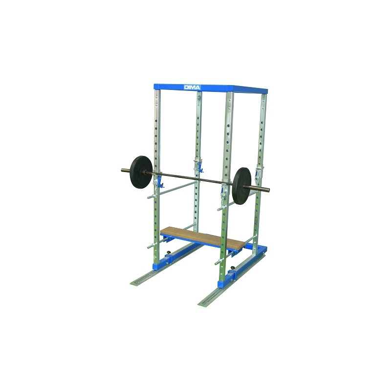 CAGE A SQUAT PREMIUM SUR RAILS COULISSANTS | MUSCULATION | DIMASPORT 