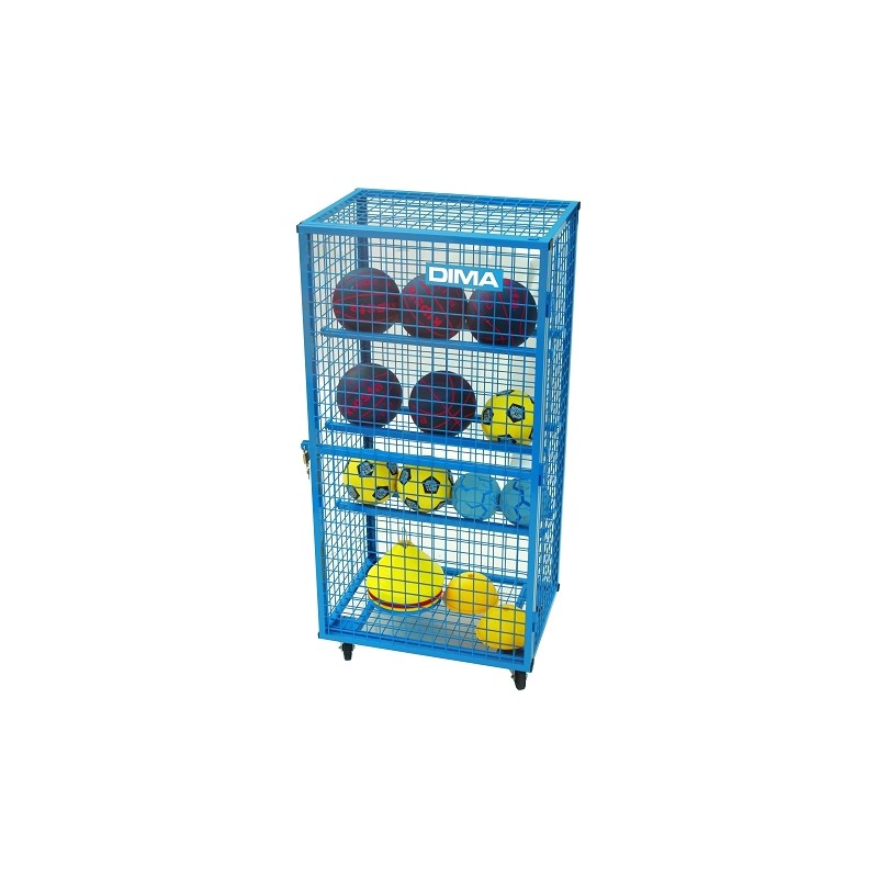 ARMOIRE GRILLAGÉE SUR ROULETTES DE RANGEMENT POUR BALLONS - DIMASPORT