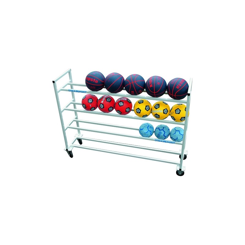 ÉTAGÈRE MOBILE A BALLONS ROUES PIVOTANTES 156X51X143CM | DIMASPORT