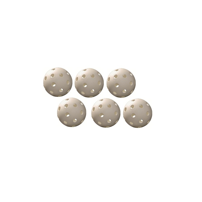 Balle plastique blanche pour unihockey lot de 6