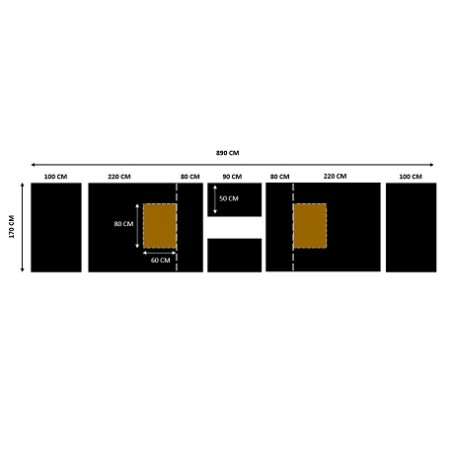 ENSEMBLE DE MATELAS NOIR POUR BASCULE / PLANCHE CORÉENNE | DIMASPORT