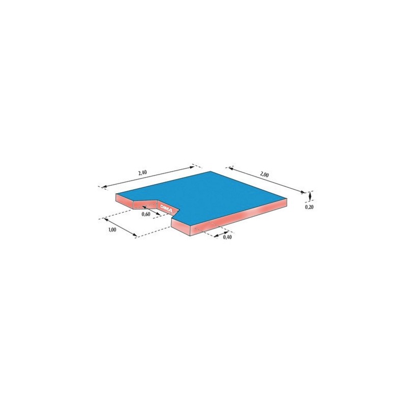MATELAS DE CHUTE JUDO NAGE-KOMI AVEC ENCOCHE 240X200X20CM | DIMASPORT
