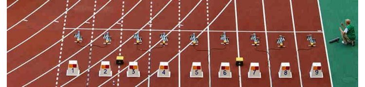 STARTING BLOCK AND RELAY BATONS